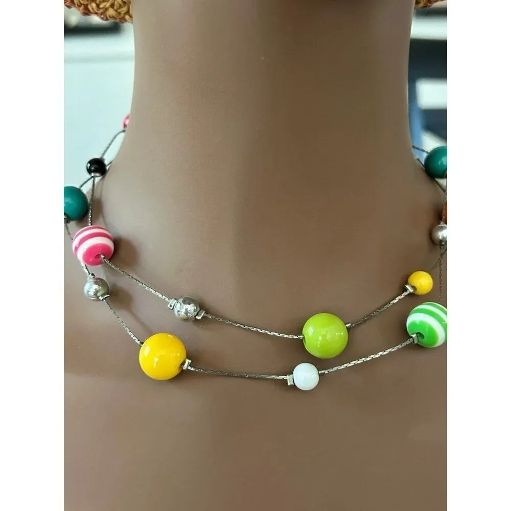 Long‎ Multicolor Ball Necklace (B1)